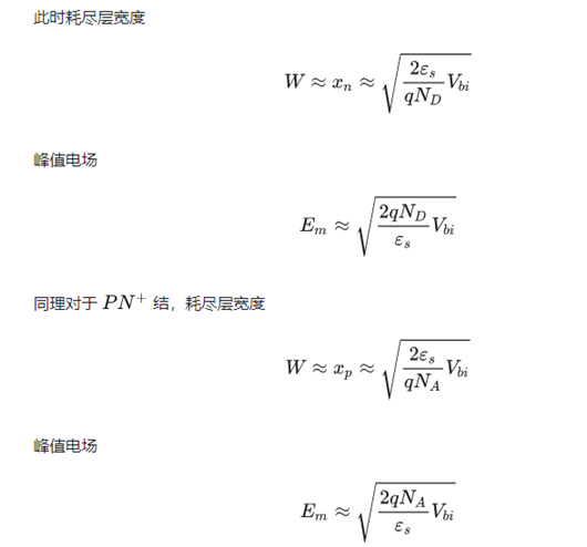 耗盡區(qū)寬度,公式,摻雜濃度